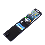 2 for 1 today! YIN ECO genuine leather wallet case for iPhone 5, black