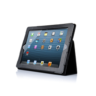 YIN Chic genuine leather folio case for iPad 3 and iPad 4, black